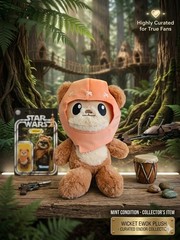 2022 Star Wars Ewok Stuffed Animal 10″ Plush With Orange Hood Mattel Disney