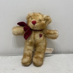 Dan Dee Valentines Teddy Bear Brown Plush Small 8″ Red Heart Bow Nose