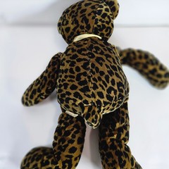 Bestever Leopard Cheetah Print Teddy Bear Plush Stuffed Animal Toy Sheer Bow 10″