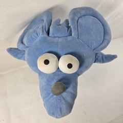 The Simpsons Poochie Plush Puppet Head Hat Universal Studios 18mo+ Blue Mouse