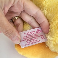 Russ Berrie Sunflower Stuffed Plush Yellow Duck Baby Duckling Easter Spring Bow