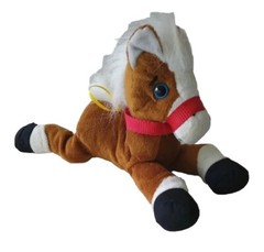 Classic Toy Co Horse Pony Plush Brown White Black Stuffed Animal Toy Hang Loop