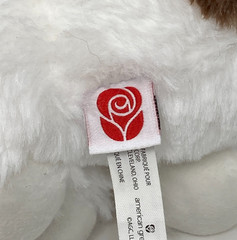 Top Dog 8″ Plush Stuffed Puppy American Greetings Red Bandana White Brown Dog