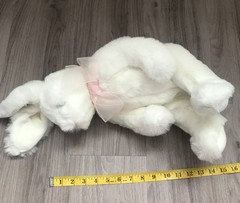 VHTF! Pier 1 One Imports White Easter Bunny Rabbit Plush Animal Pink Bow 15”