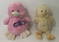 Animal Adventure Plush Chicks Lot of 2 Stuffed Animals Easter Pink & Yellow