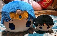 Sailor Moon Lay Down Sailor Mercury 12 inch Plush Round1 Exclusive NWT