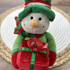 Gund Jolly Holidays Snowman Plush Holding Gift Box 10”