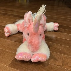Y2K ToysRUs Animal Alley Darla Hot Pink Rainbow Iridescent UNICORN Plush Toy