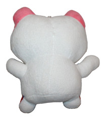 white 7 1/2″ cat kitty plush smiling 520 suction cup for hanging stuffed animal