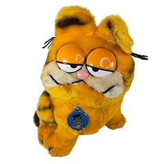 Dakin Garfield Plush Sitting Fat Cat Stuffed Animal Dakin Blue Button Tag 1981