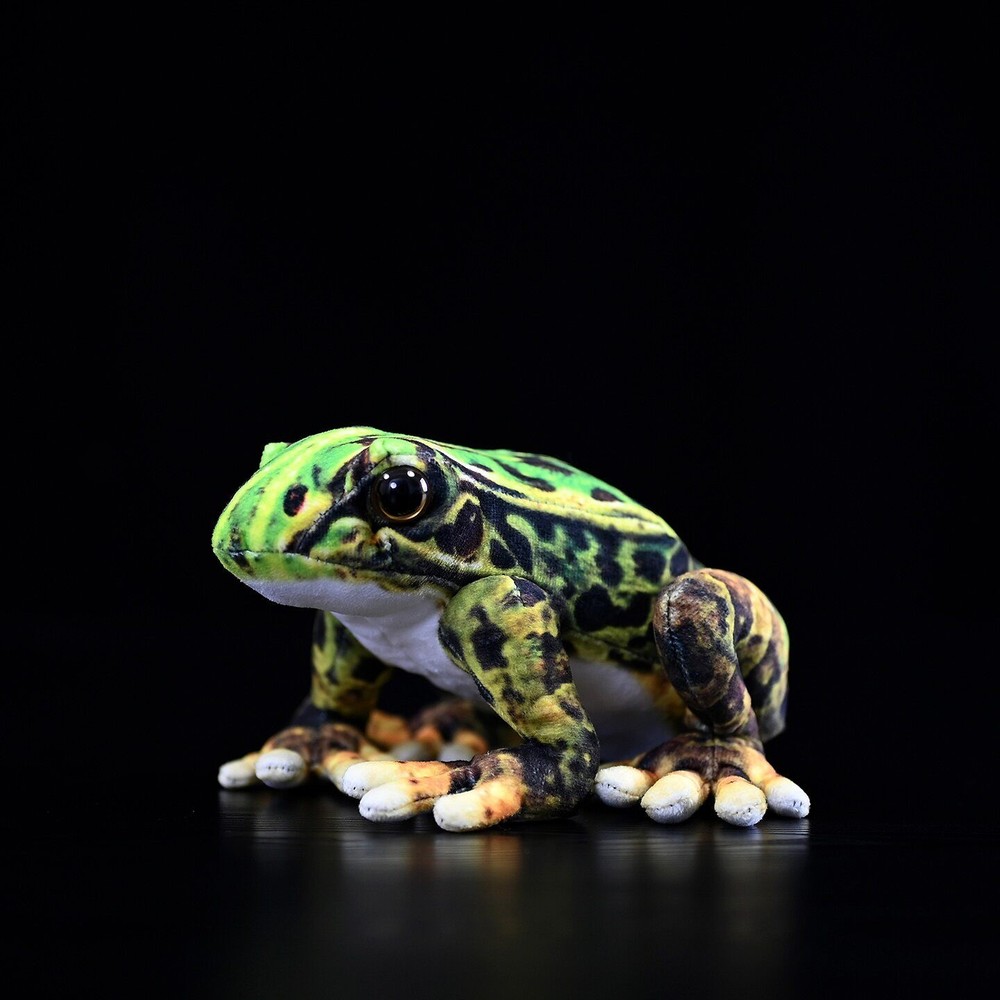17cm Realistic Black Spotted Frog Plush Toy Soft Stuffed Animal Cute Frog Doll