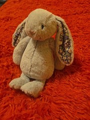 Jellycat Blossom Silver Bunny Bloom – Small 8″ Purple Flower Accent Rare HTF