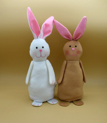 Pair Of Plush Rabbit Weighted Bunny Ears Easter Spring 15″ Tabletop Decor