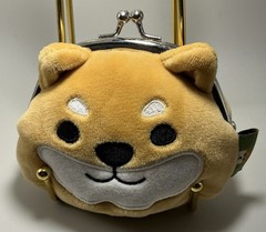 Rare Vintage Friendshill Shiba Inu Dog Shibatasan Plush Kiss Lock Coin Purse