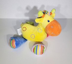 First Impressions Giraffe Yellow Red Blue Green Orange Plush Toy Lovey 10″ EUC