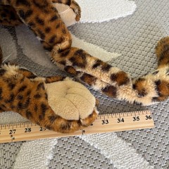 E&J Classic Leopard Large Plush Realistic 33 Inch Laying Floppy Jumbo Pillow Toy