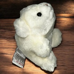 Vintage SNUFFLES Gund Polar Bear White with Tags Plush 4″ Stuffed Animal