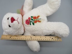 Dan Dee Teddy Bear Stuffed Animal Plush Embroidered Roses, Nose, Mouth & Bow 13″