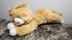 Orange Tabby Cat Plush 12″ MJC International Stuffed Animal 1992 Lying Down