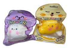 Jaru Cutie Kawaii Jumbo Squishy Set Of 2 (Kitty & Dough Puff) White And Yellow