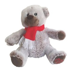 Fiesta 11″ Plush Brown Teddy Bear Red White Scarf Soft Cuddly Jesus Loves Me