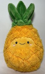Squishable Pineapple Plush 12″ Orange and Green Embroidered Face Pink Cheeks EUC