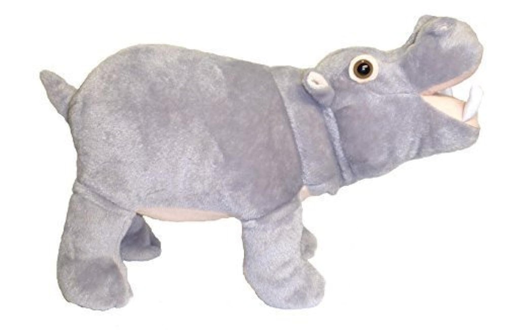 Adore 14″ Standing Farting Hippo Plush Stuffed Animal Toy 14 inches, Grey