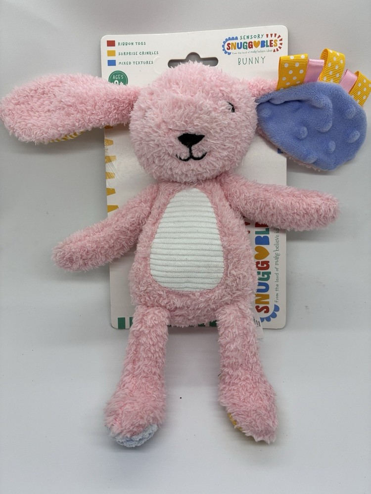 Make Believe Ideas Pink Bunny Rabbit Stuffed Animal Plush Crinkle Snuggables 9″