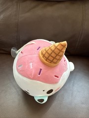 Kawaii Vanilla-Berry Nomwhal Plush 8” Adorable Seal Ice Cream NWOT