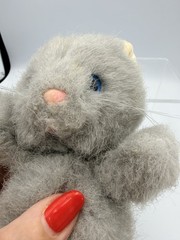 Vintage Russ Berrie & Co Gray Kitten Cat Plush Stuffed Animal Soft’n Suede K-28