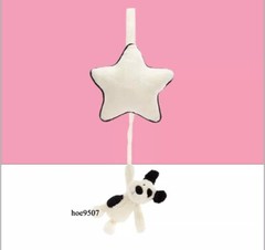 Jellycat Bashful Black & Cream Puppy Dog Musical Pull EUC HTF