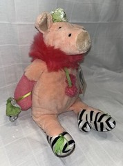 2003 Manhattan Toy Tip Toe Touche Madge Pink Plush Pig Zebra Shoes 14″