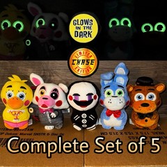 Complete Set Five Nights at Freddy’s Jazwares Mini Plush Glow FNaF Mangle Chase