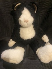 Vintage Boyds Collection JB Bean Series Black and white kitty cat 14″ green eye