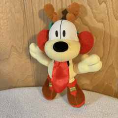 ODIE Garfield Friend Winter Earmuffs Stuffed Christmas RARE 8″ Suction Cup Plush