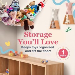 Elegant Stuffed Animal Storage Hammock | Ready to Hang, All Hardware Included