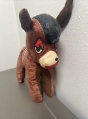 Vintage 1960s Carnival Prize DONKEY Plush Toy Stuffed Antique VGC