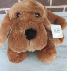 Unipak Brown Bloodhound Hound Dog Plush 12″-Pink Collar Tag