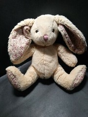 Pier 1 One Imports Plush Hopper Bunny Rabbit Soft Stuffed Animal floral flower