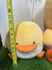 Set Of 2 Vintage 1991 Piyo Piyo Duck Chick Stuffed Plush Sweater Baby Gift RARE