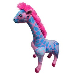 RI Novelty Blue Pink Giraffe Plush 14in Neon Sublimation Stuffed Animal