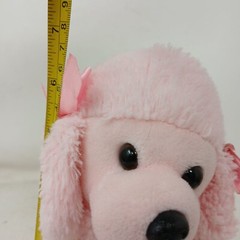 Walmart Pink Plush Poodle Dog Toy 6.5″ Tall w/ Ribbon Bows #D-18
