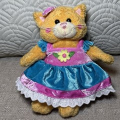 Rare VTG Gund Sweet Peas WHISPURR 60027 Kitty Cat In Dress With Mouse 8” Plush