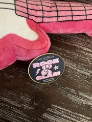 FAO Schwarz Pink Plush Guitar Pillow Rock & Glam Decorative Toy 16″x8″x4″