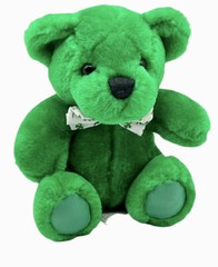First Main Green Teddy Bear Plush 6 inc Lucky 3 Leaf Clover Bow Tie St Patrick