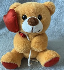 Joyful Goods Teddy Bear Holding Red Heart Plush 6.5″ Valentine’s Day Decor