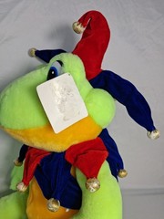 Classic Toy Co 2003 Jester Frog Plush Stuffed Animal 14″ Sit 22″-24″ Stand NEW