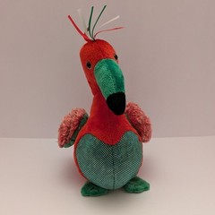 Ganz Webkinz Christmas Holidoodle Plush Red Green Stuffed Animal Bird HM739
