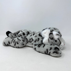 FAO Schwarz Snow Leopard Plush Stuffed Animal Gray Spotted Wild Cat Cute Toy 14″