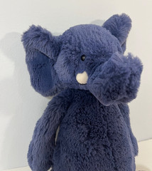 Jellycat Bashful Dark Blue Elephant White Husks Plush Stuffed Animal 12 Inch